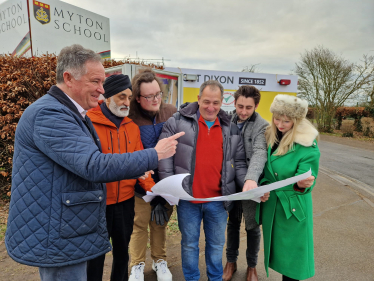 Warwick District Council Leader Andrew Day with local councillors